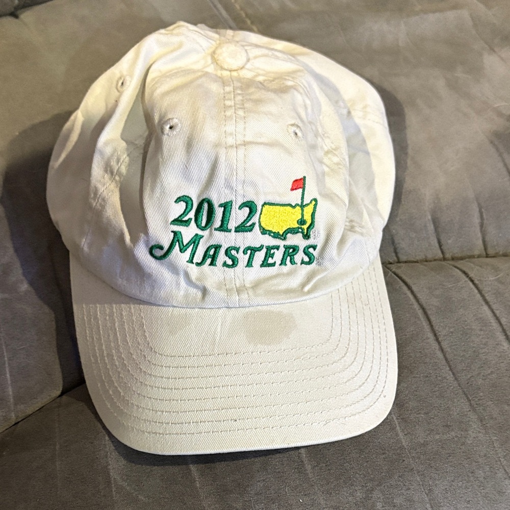 Masters tan Cap with Green and Red Embroidery hat is not in best shape 2012